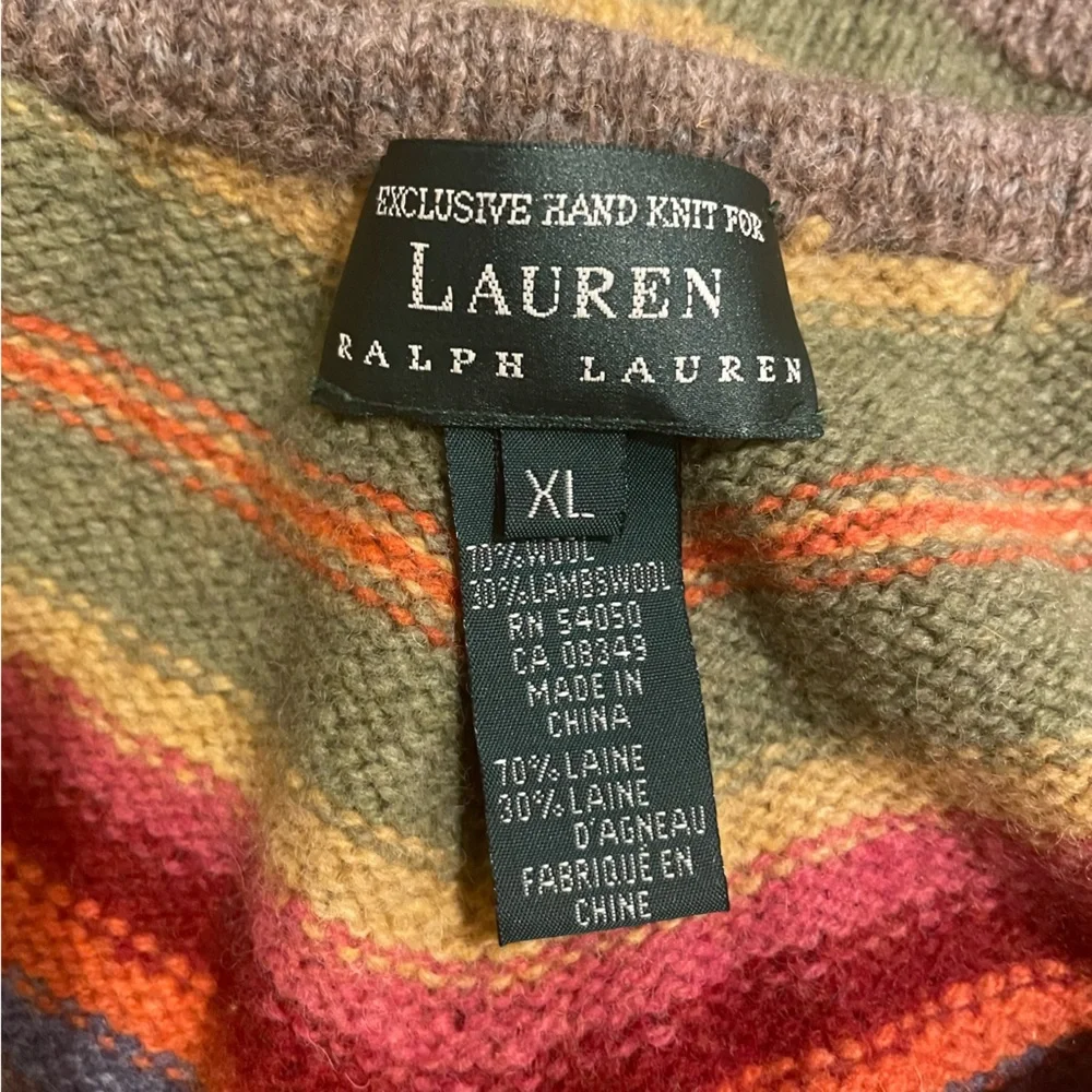 Vintage Lauren Ralph Lauren Lambswool Rainbow Southwestern Woven Blanket Skirt